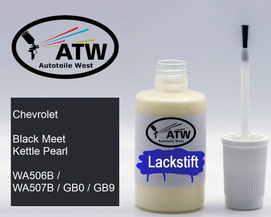 Chevrolet, Black Meet Kettle Pearl, WA506B / WA507B / GB0 / GB9: 20ml Lackstift, von ATW Autoteile West.
